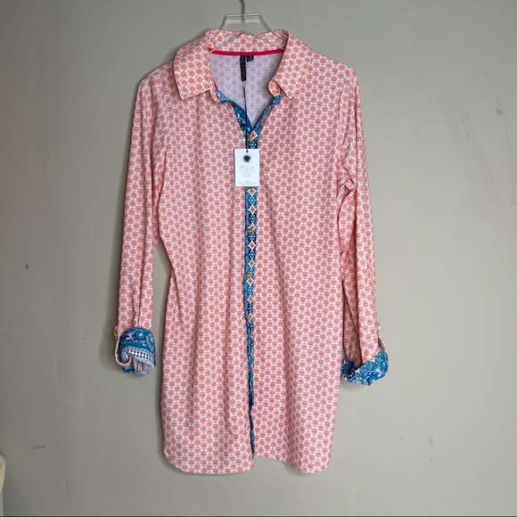 Aqua Et Sol UPF 50 Shirt Dress Coverup size medium - Picture 1 of 12